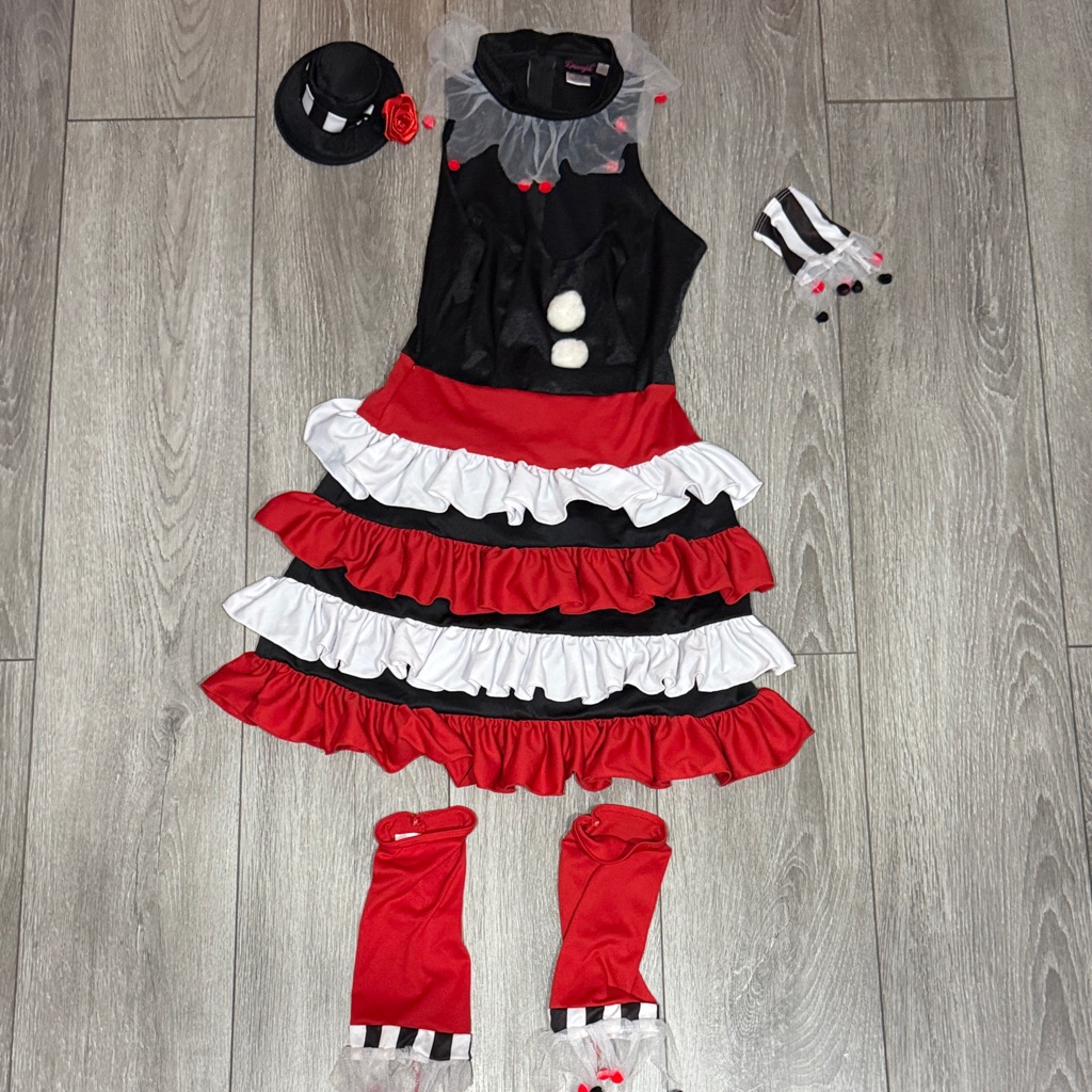 Dreamgirl Women's Halloween Clown Costume - Red, Black, And White